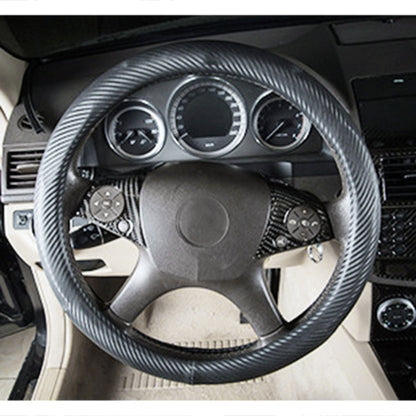 2 ชิ้นรถพวงมาลัยปุ่มคาร์บอนไฟเบอร์สติกเกอร์ตกแต่งสำหรับ Mercedes-Benz W204, Steering Wheel Button