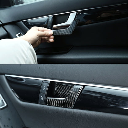 4 ชิ้นประตูรถที่จับด้านในแผงคาร์บอนไฟเบอร์สติกเกอร์ตกแต่งสำหรับ Mercedes-Benz W204, Door Inner Handle Panel