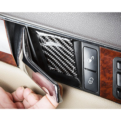 4 ชิ้นประตูรถที่จับด้านในข้อมือแผงคาร์บอนไฟเบอร์สติกเกอร์ตกแต่งสำหรับ Mercedes-Benz W204, Door Inner Handle Wrist Panel