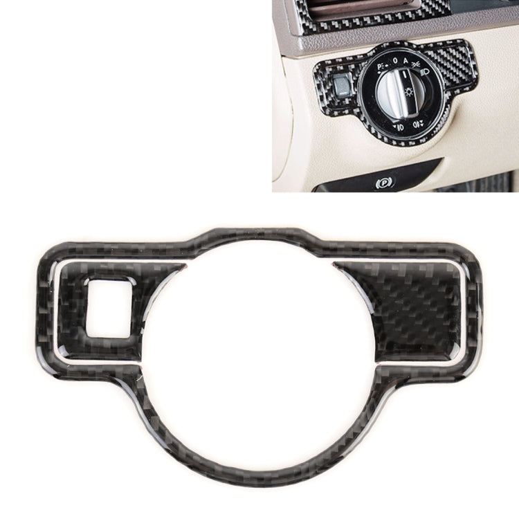 3 ชิ้น ไฟหน้ารถ แผงสวิตช์ คาร์บอนไฟเบอร์ สติกเกอร์ตกแต่ง สำหรับ Mercedes-Benz W204, Headlight Switch Panel