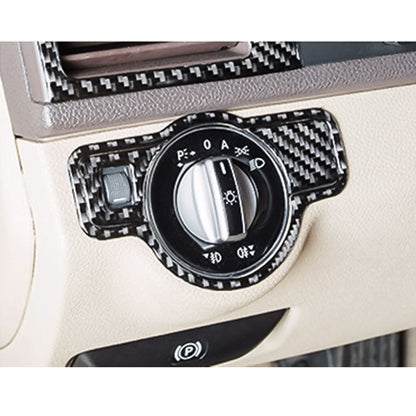 3 ชิ้น ไฟหน้ารถ แผงสวิตช์ คาร์บอนไฟเบอร์ สติกเกอร์ตกแต่ง สำหรับ Mercedes-Benz W204, Headlight Switch Panel