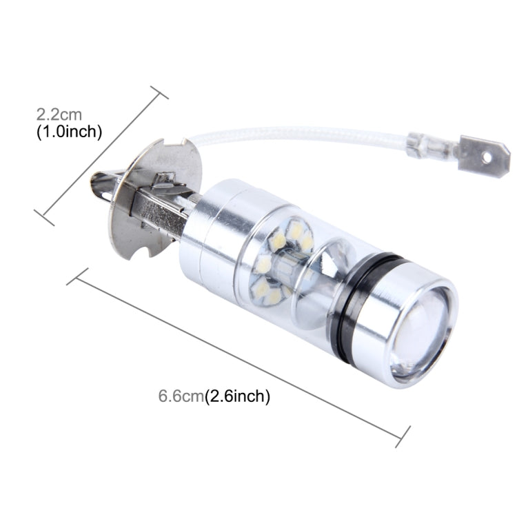 H3 100W 850 LM 7000K 20 SMD-2828-LEDs ไฟตัดหมอกรถยนต์, DC 12-24V, H3