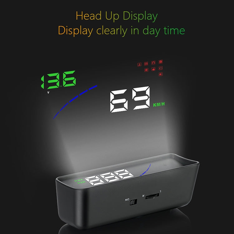 P9 HUD 3.6 นิ้วรถ OBD2 มิเตอร์ดิจิตอลอัจฉริยะพร้อมหลายสี, ความเร็วและ RPM และอุณหภูมิของน้ำ & การใช้น้ำมัน & ระยะทางในการขับขี่ / การแสดงเวลาและแรงดันไฟฟ้า, สัญญาณเตือนความเร็วเกิน, สัญญาณเตือนแรงดันต่ำ, การสลับกิโลเมตรและไมล์, ฟังก์ชั่นเซ็นเซอร์วัดแสง...
