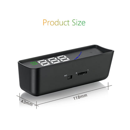 P9 HUD 3.6 นิ้วรถ OBD2 มิเตอร์ดิจิตอลอัจฉริยะพร้อมหลายสี, ความเร็วและ RPM และอุณหภูมิของน้ำ & การใช้น้ำมัน & ระยะทางในการขับขี่ / การแสดงเวลาและแรงดันไฟฟ้า, สัญญาณเตือนความเร็วเกิน, สัญญาณเตือนแรงดันต่ำ, การสลับกิโลเมตรและไมล์, ฟังก์ชั่นเซ็นเซอร์วัดแสง...