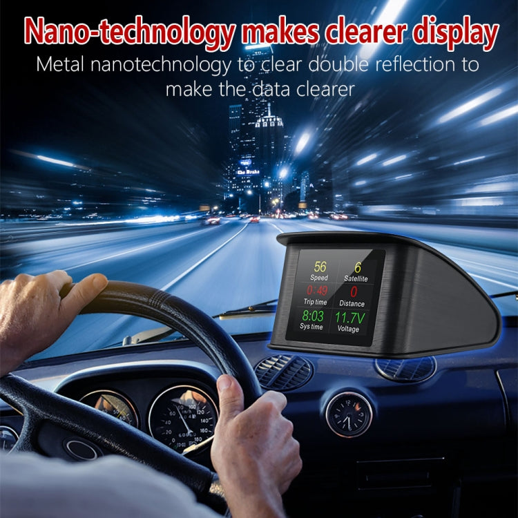 T600 HUD มิเตอร์ดิจิตอลอัจฉริยะติดรถยนต์ GPS ขนาด 2.2 นิ้วพร้อม TFT LCD หลายสี ความเร็วและระยะทางในการขับขี่ / การแสดงเวลาและแรงดันไฟฟ้า สัญญาณเตือนความเร็วเกิน สัญญาณเตือนแรงดันต่ำ การสลับกิโลเมตรและไมล์, T600