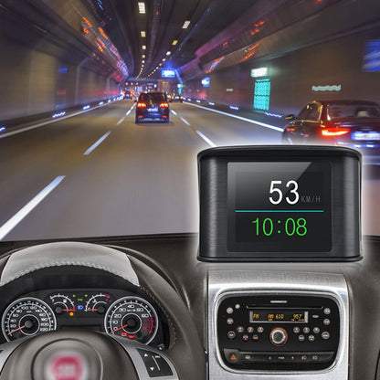 T600 HUD มิเตอร์ดิจิตอลอัจฉริยะติดรถยนต์ GPS ขนาด 2.2 นิ้วพร้อม TFT LCD หลายสี ความเร็วและระยะทางในการขับขี่ / การแสดงเวลาและแรงดันไฟฟ้า สัญญาณเตือนความเร็วเกิน สัญญาณเตือนแรงดันต่ำ การสลับกิโลเมตรและไมล์, T600
