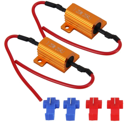 2 ชิ้นรถ Canbus ข้อผิดพลาดตัวถอดรหัสตัวถอดรหัสโหลดตัวต้านทาน LED 25 วัตต์ 25 โอห์มไม่มีการกะพริบตัวถอดรหัส, 25W 25 Ohm