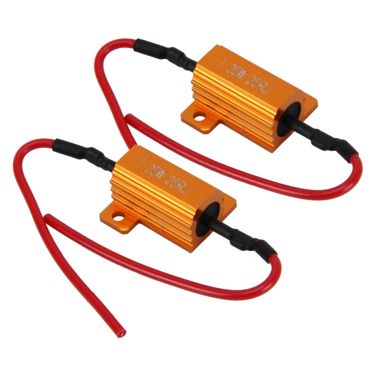 2 ชิ้นรถ Canbus ข้อผิดพลาดตัวถอดรหัสตัวถอดรหัสโหลดตัวต้านทาน LED 25 วัตต์ 25 โอห์มไม่มีการกะพริบตัวถอดรหัส, 25W 25 Ohm