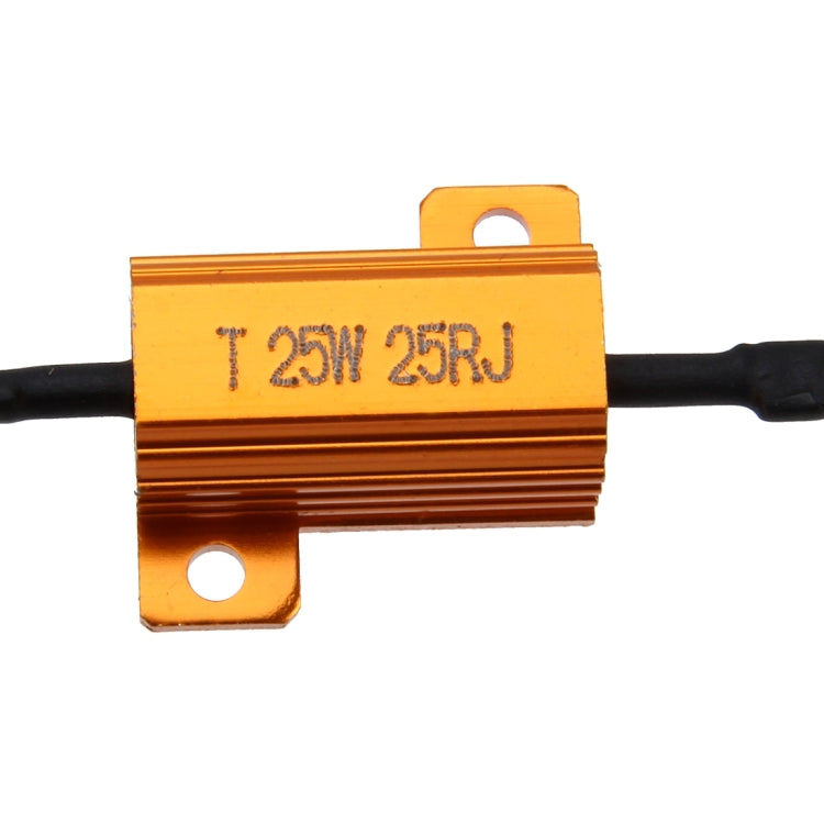 2 ชิ้นรถ Canbus ข้อผิดพลาดตัวถอดรหัสตัวถอดรหัสโหลดตัวต้านทาน LED 25 วัตต์ 25 โอห์มไม่มีการกะพริบตัวถอดรหัส, 25W 25 Ohm
