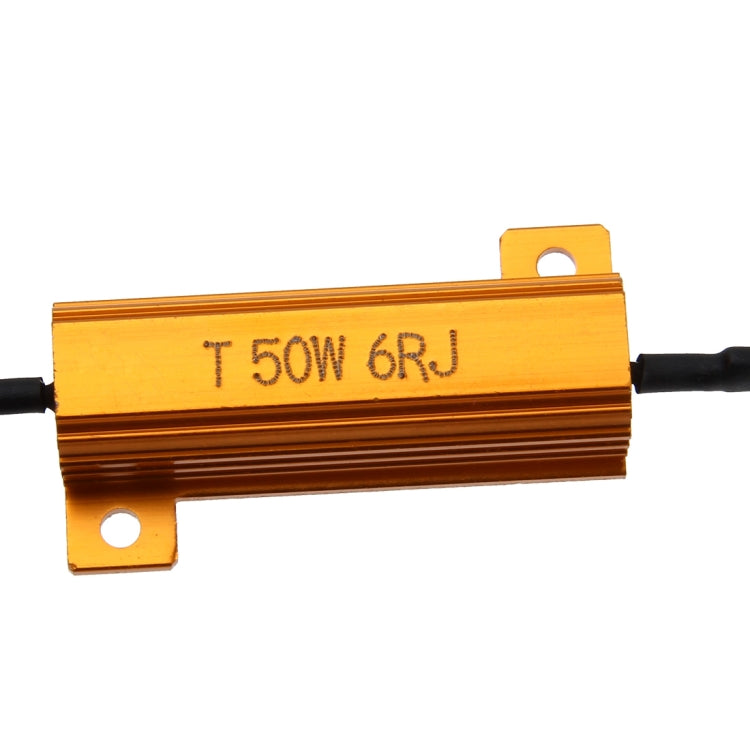 2 ชิ้นรถ Canbus ข้อผิดพลาดตัวถอดรหัสตัวถอดรหัสโหลดตัวต้านทาน LED 50 วัตต์ 6 โอห์มไม่มีตัวถอดรหัสกระพริบ, 50W 6 Ohm