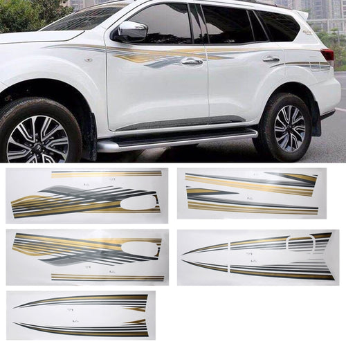 5 ชิ้น SUV Body แถบตกแต่งรถยี่ห้อ Streamline Shining สติกเกอร์สำหรับ Nissan TERRA 2019, For Nissan TERRA 2019