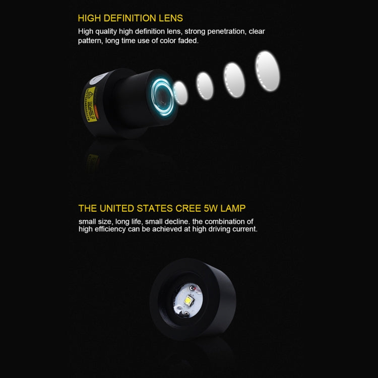 2 ชิ้น DC 8-36 โวลต์ผีเงามารยาทปีกนางฟ้าฉายโคมไฟประตูรถ LED ไฟต้อนรับ, Cold Blue, Blue, Red, White