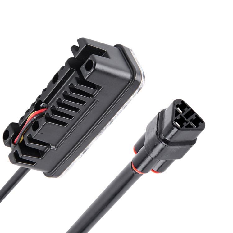2 ชิ้น DC 12V 6W 400 LM 6000K Tri Circular รถ DRL และไฟเลี้ยว (แสงสีขาว + แสงสีเหลือง) ความยาวสายเคเบิล: 50 ซม., DC 12V 6W 400 LM 6000K