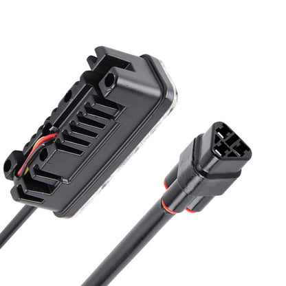 2 ชิ้น DC 12V 6W 400 LM 6000K Tri Circular รถ DRL และไฟเลี้ยว (แสงสีขาว + แสงสีเหลือง) ความยาวสายเคเบิล: 50 ซม., DC 12V 6W 400 LM 6000K