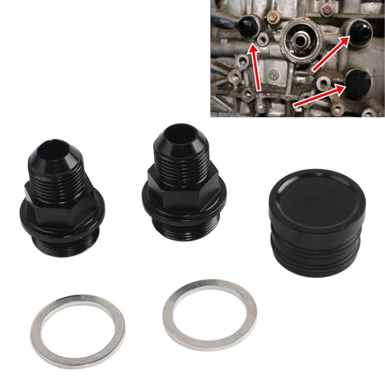 M28 ~ 10AN สีดำเครื่องยนต์ด้านหลังบล็อก Breather FITTING Adapter สำหรับ Honda จับน้ำมันสามารถ B16 B18C, For Honda Oil Catch Can B16 B18C