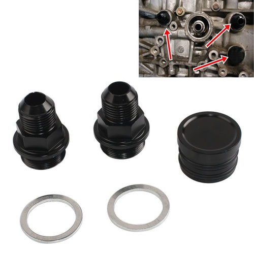 M28 ~ 10AN สีดำเครื่องยนต์ด้านหลังบล็อก Breather FITTING Adapter สำหรับ Honda จับน้ำมันสามารถ B16 B18C, For Honda Oil Catch Can B16 B18C