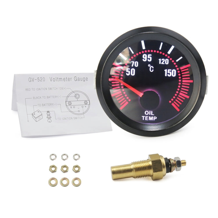 52mm 12V Universal รถ เครื่องวัดอุณหภูมิน้ำมันดัดแปลง, Oil Temperature Gauge
