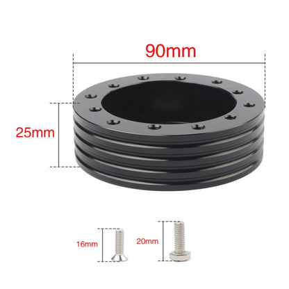 ฮับรถสำหรับ 6-Hole ถึง 3-Hole พวงมาลัยอะแดปเตอร์ Boss Kit พวงมาลัย Spacer สลักเกลียว, Adapter (Black)