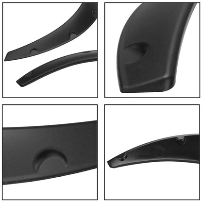 4 PCS รถ Universal Fender Flares คิ้วล้อสีดำไม่ทาสีคิ้วล้อ, Black Not Painted