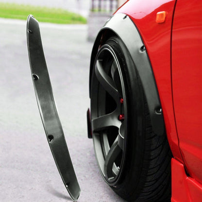 4 PCS รถ Universal Fender Flares คิ้วล้อสีดำไม่ทาสีคิ้วล้อ, Black Not Painted
