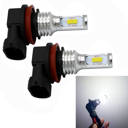 2 ชิ้น H8/H11 72W 1000LM 6000-6500K หลอดไฟ LED หมอกรถสีขาวสว่างเป็นพิเศษ DC 12-24V, H8/H9/H10/H11, H8/H11