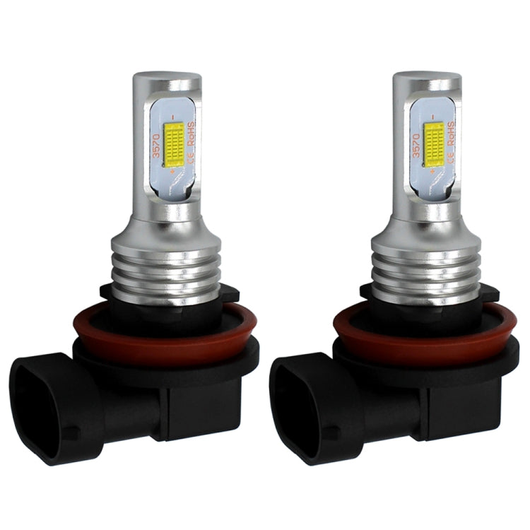 2 ชิ้น H8/H11 72W 1000LM 6000-6500K หลอดไฟ LED หมอกรถสีขาวสว่างเป็นพิเศษ DC 12-24V, H8/H9/H10/H11, H8/H11