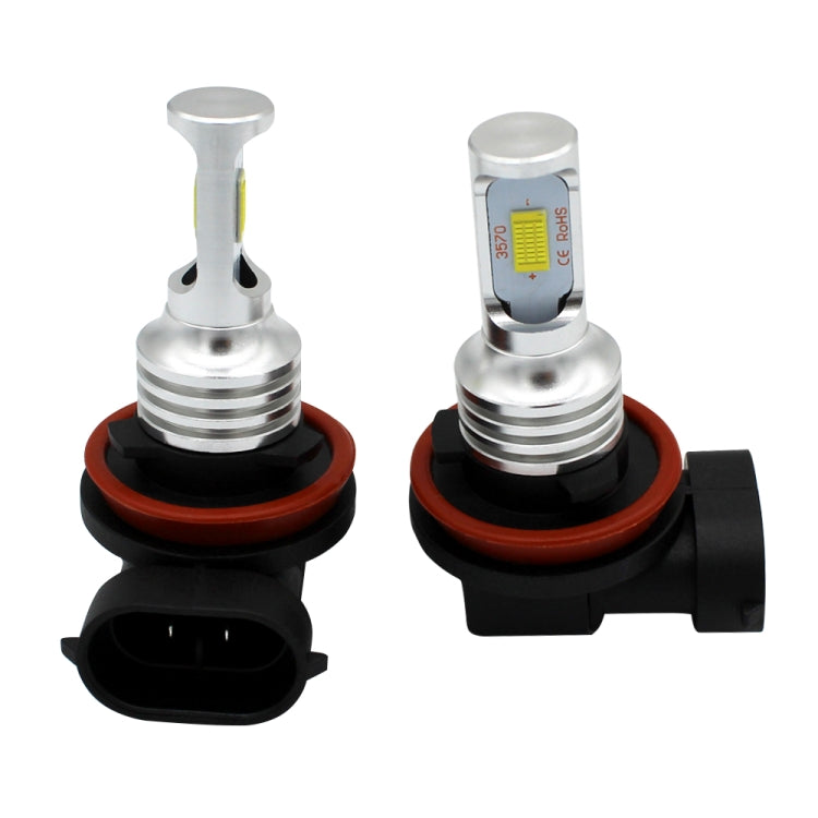 2 ชิ้น H8/H11 72W 1000LM 6000-6500K หลอดไฟ LED หมอกรถสีขาวสว่างเป็นพิเศษ DC 12-24V, H8/H9/H10/H11, H8/H11