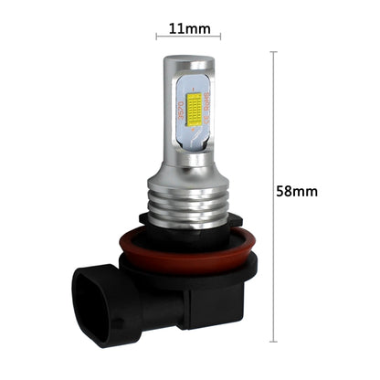 2 ชิ้น H8/H11 72W 1000LM 6000-6500K หลอดไฟ LED หมอกรถสีขาวสว่างเป็นพิเศษ DC 12-24V, H8/H9/H10/H11, H8/H11