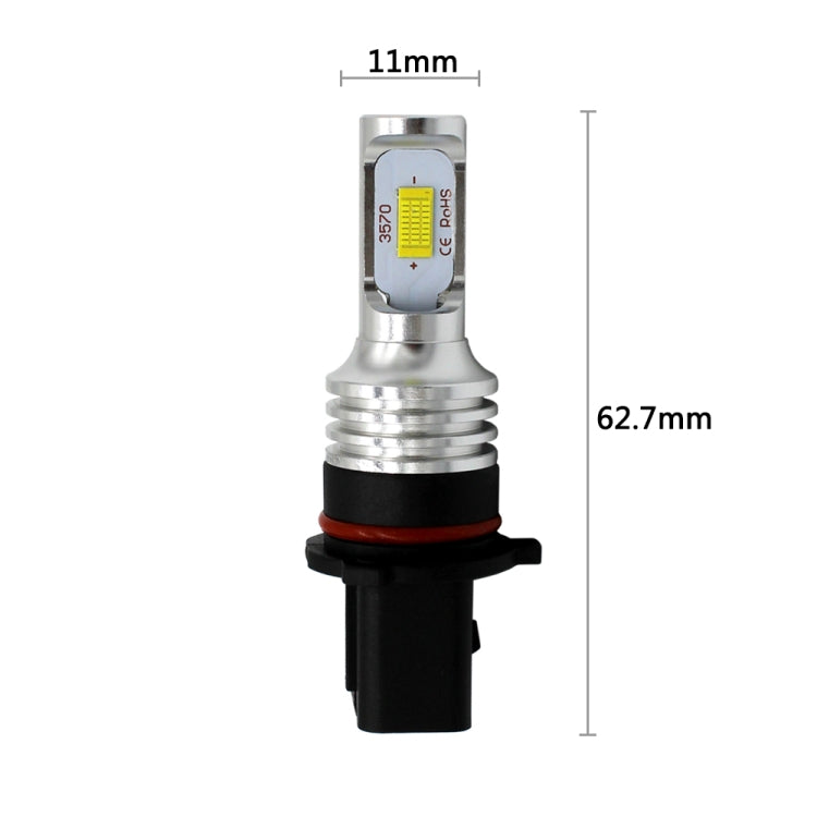 2 PCS P13w 72W 1000LM 6000-6500K หลอดไฟ LED หมอกรถสีขาวสว่างเป็นพิเศษ DC 12-24V, P13
