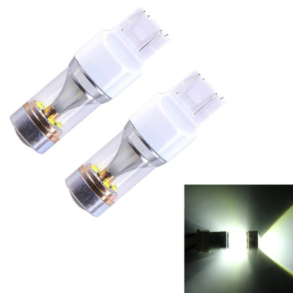 2 ชิ้น T20/7443 350 LM 6000K สายไฟคู่ 30 วัตต์แสงสีขาว 6 LED CREE Canbus รถหลอดไฟเบรก, DC 12V, T20