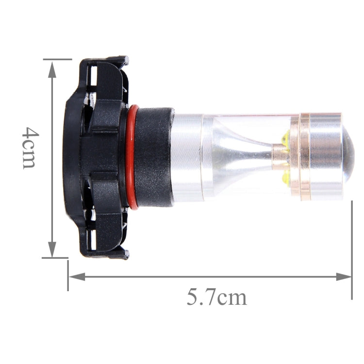2 ชิ้น H16 30W 350LM 6000K แสงสีขาว CREE 6 LED รถหลอดไฟหมอก, DC 12V, H16