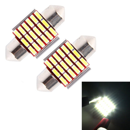 2 ชิ้น DC 12 โวลต์ 3 วัตต์ 31 มิลลิเมตร bicuspid รถประตูโคมไฟเครื่องหมายลงทะเบียนแสงแดชบอร์ดโดมประตูไฟ LED โคมไฟอ่านหนังสือที่มี 18 LED SMD 3014 ไฟสีขาว, 31MM