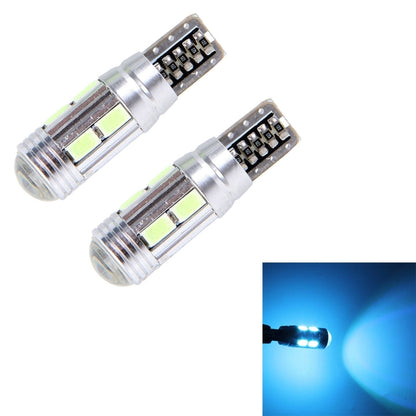 2PCS T10 6W Ice Blue Light 10 SMD 5630 LED ปราศจากข้อผิดพลาด Canbus รถ Clearance ไฟโคมไฟ, DC 12V, 2 PCS T10 6W