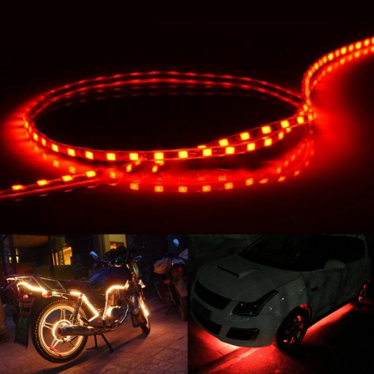 5 ชิ้น 45 LED 3528 SMD กันน้ำยืดหยุ่นรถแถบแสงสำหรับตกแต่งรถยนต์, DC 12V, ความยาว: 90 ซม., 90cm+pink, 90cm+green, 90cm+ice blue, 90cm+blue, 90cm+red, 90cm+white, 90cm+yellow