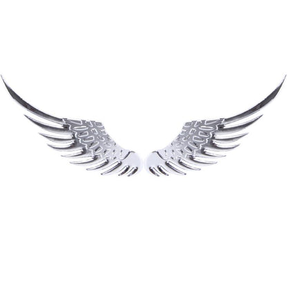 3D Angel Wing โลหะสติกเกอร์รูปลอก Auto Car Emblem Decal ตกแต่งสีเงิน, Angel Wing