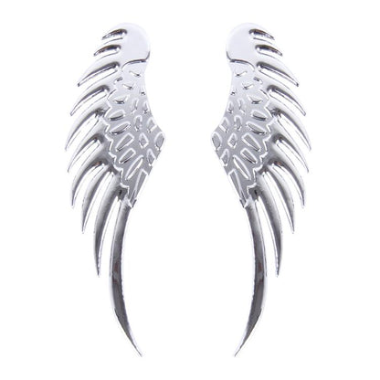 3D Angel Wing โลหะสติกเกอร์รูปลอก Auto Car Emblem Decal ตกแต่งสีเงิน, Angel Wing