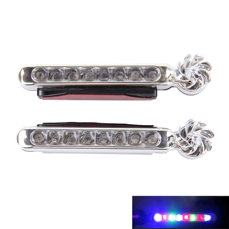 2 ชิ้น 2 วัตต์ 8 หลอดไฟ LED สีสันสดใสขับเคลื่อนด้วยลมไฟตกแต่งรถยนต์, Colorful Light+2W