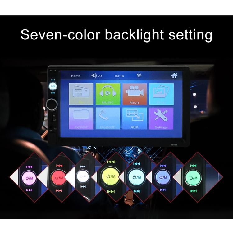 7010B HD 2 Din 7 นิ้วเครื่องรับวิทยุ Bluetooth ในรถยนต์เครื่องเล่น MP5, รองรับ FM และ USB และการ์ด TF, 7010B