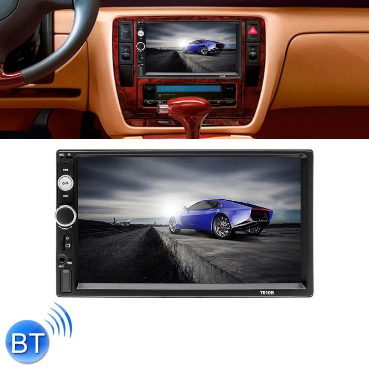 7010B HD 2 Din 7 นิ้วเครื่องรับวิทยุ Bluetooth ในรถยนต์เครื่องเล่น MP5, รองรับ FM และ USB และการ์ด TF, 7010B