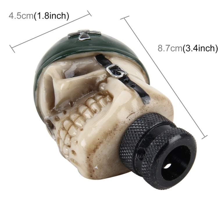 Universal Skull กับหมวกรูปร่างเกียร์รถเกียร์ Shift Knob ดัดแปลงเกียร์รถเกียร์ Shift Knob เกียร์อัตโนมัติ Shift Lever Knob เรซิ่นหัวเกียร์, Skull Head Shape 5