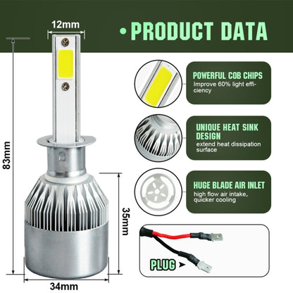 2 ชิ้น H1 18W 1800LM 6000K กันน้ำ IP68 รถยนต์ไฟหน้า LED อัตโนมัติพร้อมโคมไฟ LED 2 ซัง DC 9-36V, H1