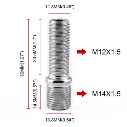 20 PCS 5cm Universal การปรับเปลี่ยนรถขยายล้อสตั๊ดการแปลง M14x1.5 TO M12x1.5 สกรูอะแดปเตอร์ LN032 LN033 LN044, 5cm M14x1.5 to M12x1.5