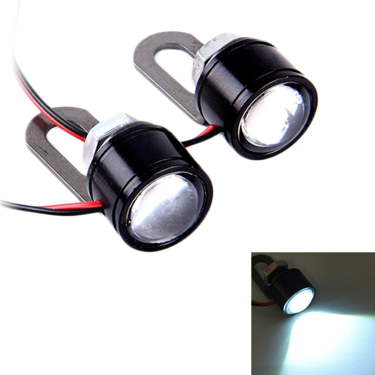 2 ชิ้น 12V 3W Eagle Eyes ไฟ LED สำหรับรถจักรยานยนต์ ความยาวสายไฟ: 45 ซม, Wire Length: 45cm