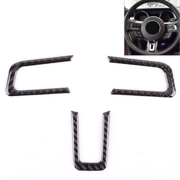 3 ชิ้นรถพวงมาลัยปุ่มสติ๊กเกอร์ตกแต่งสำหรับฟอร์ดมัสแตง, Steering Wheel Button