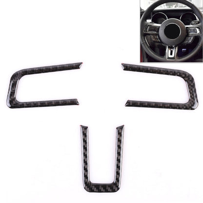 3 ชิ้นรถพวงมาลัยปุ่มสติ๊กเกอร์ตกแต่งสำหรับฟอร์ดมัสแตง, Steering Wheel Button