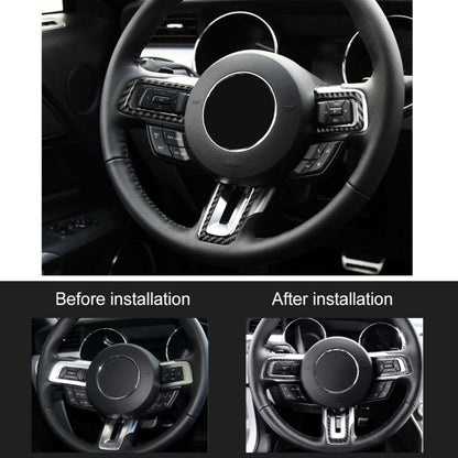 3 ชิ้นรถพวงมาลัยปุ่มสติ๊กเกอร์ตกแต่งสำหรับฟอร์ดมัสแตง, Steering Wheel Button