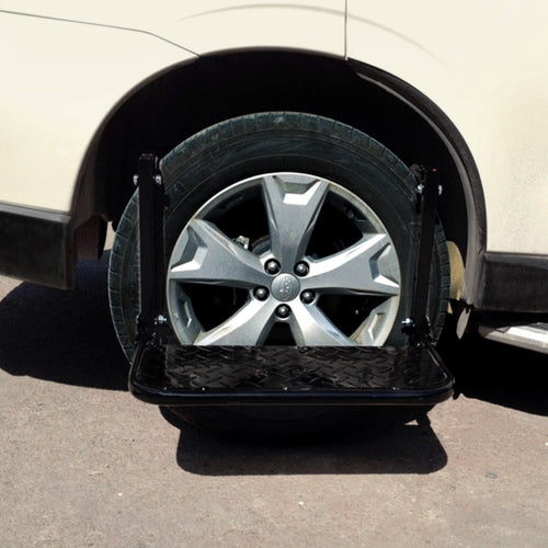 แบบพกพาพับรถบันไดยาง Mount Steps บันไดสำหรับรถกระบะ,รถบรรทุก,SUV, Tyre Mount