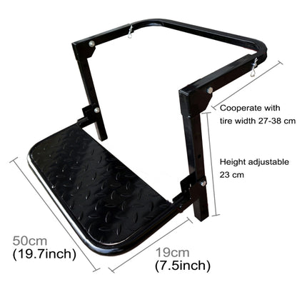 แบบพกพาพับรถบันไดยาง Mount Steps บันไดสำหรับรถกระบะ,รถบรรทุก,SUV, Tyre Mount