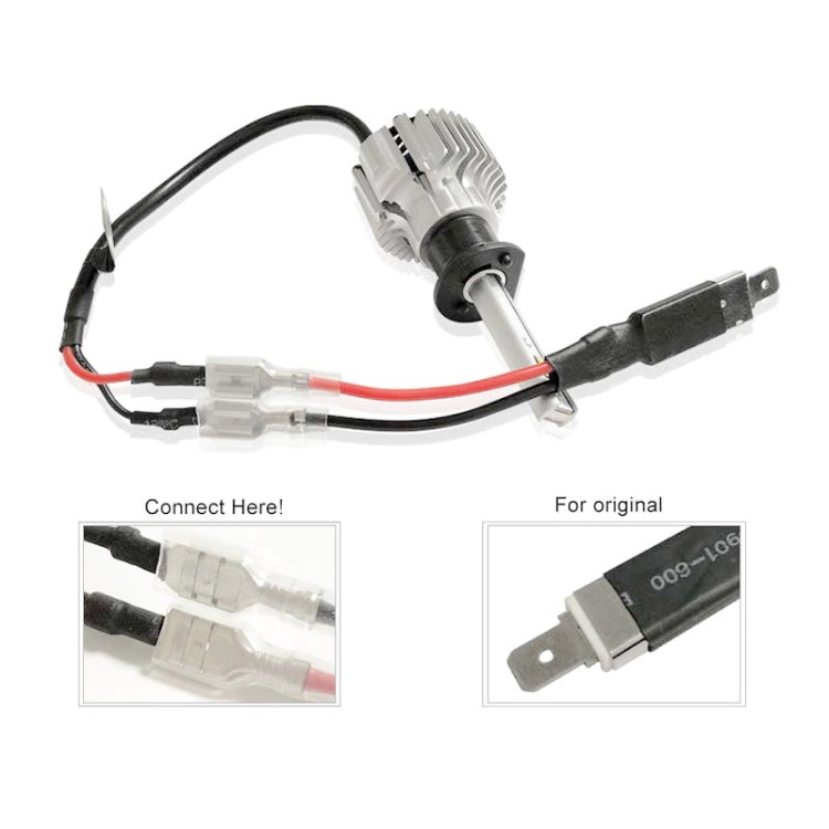 2 ชิ้นสากล H1 แปลงหลอดไฟเทียมลวดปลั๊กสายไฟเชื่อมต่ออะแดปเตอร์สายไฟ, H1 Wire 1