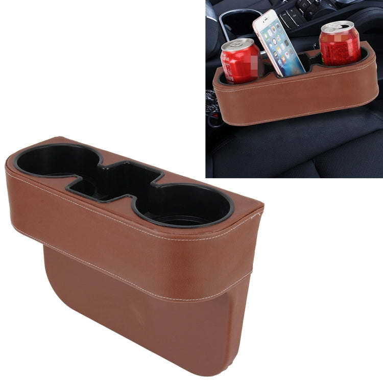 รถ Seat รอยแยกกล่องเก็บถ้วยผู้ถือเครื่องดื่ม Auto Pocket จัดเก็บสำหรับโทรศัพท์ Pad เหรียญกรณีอุปกรณ์เสริมในรถยนต์, Black, Grey, Khaki, Brown